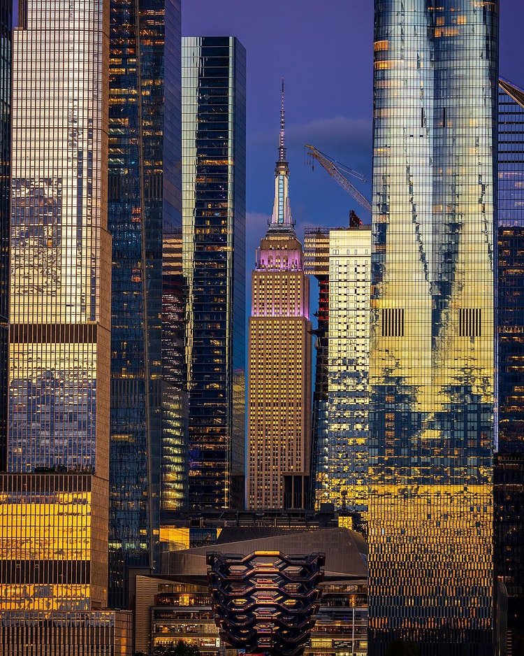 Empire State Building through Hudson Yards, Manhattan