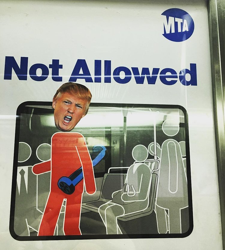 #NYC #newyork #subway #newyorkcity #streetart #gofuckyourself #donaldtrump #makeamericagreatagain #mta #sexgun #drugs @gothamist @gawker @huffingtonpost @foxnews @msnbc
