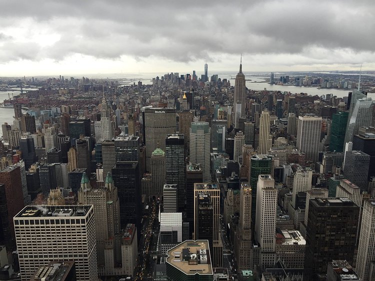 Looking downtown from the 74th Floor of 432 Park Ave.