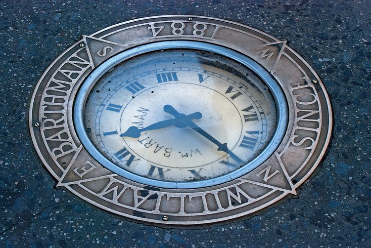 Barthman Sidewalk Clock, Maiden Lane and Broadway