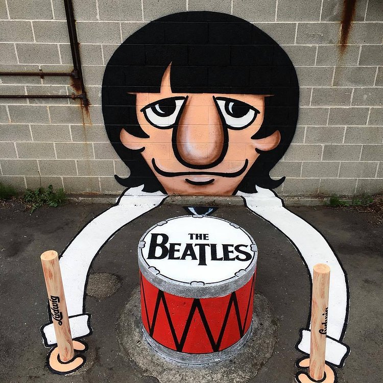 HAPPY 77th RINGO! 🎂 #july7th #1940 #liverpool #england🇬🇧 #ringostarr #birthday #🎂 #thebeatles #drummer #ludwigdrums #ringo #starr #streetart #tombobnyc #itsmybirthdaytooyeah #tombob #✌🏻❤️ #🥁
