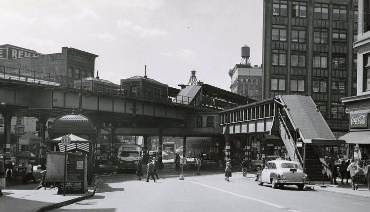 Melrose Avenue toward 149th Street, the Bronx, 1953