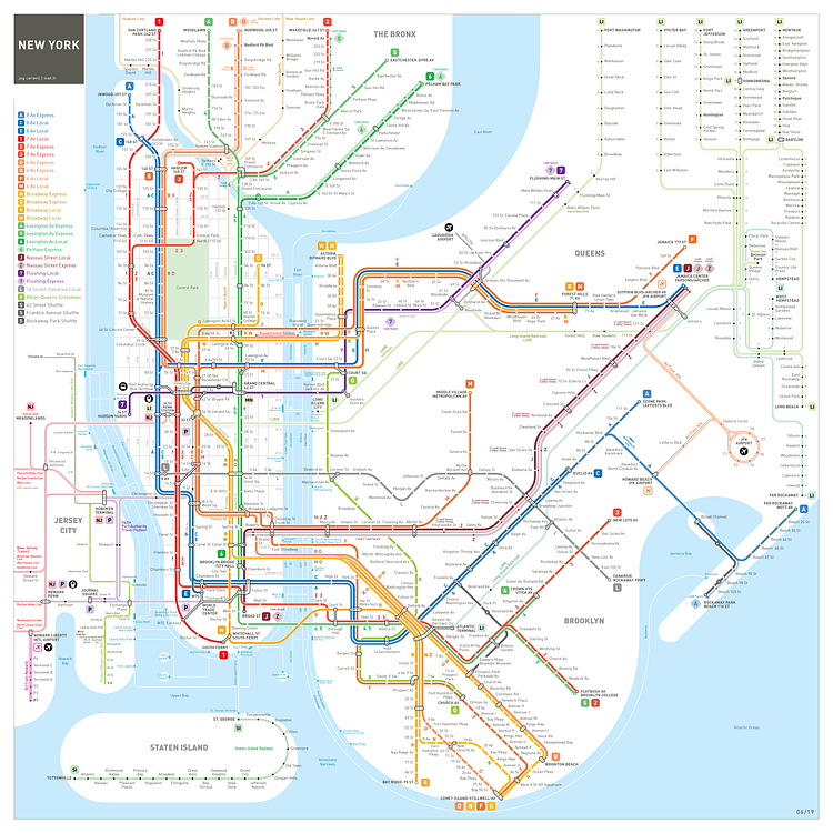 Schematic Style New York City Subway Map