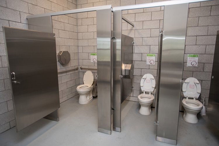 New waste recycling toilets in the old Well House, Prospect Park.