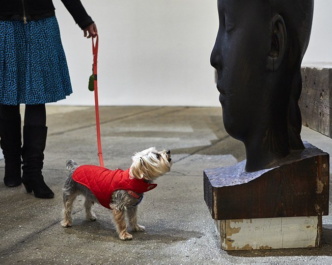 Rocky on one of his "art strolls" with Jessica Dawson, taking in Jaume Plensa at Galerie Lelong.