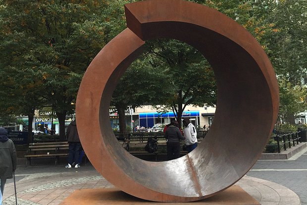 "My Circle," by Beverly Pepper, will stand in the Union Square Triangle through May 2016.