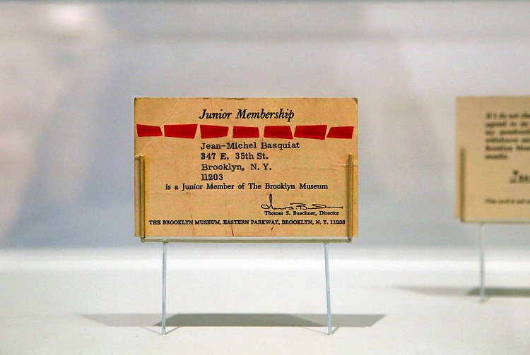 Basquiat's membership card at the museum.