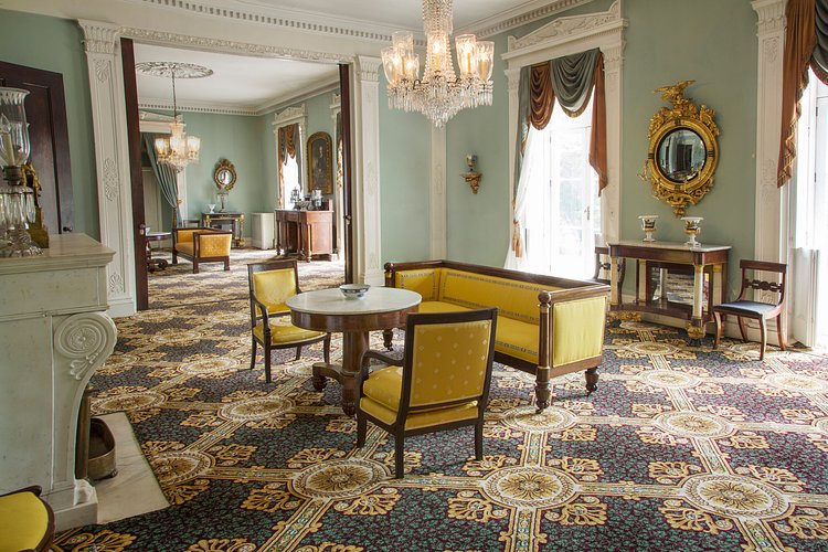 Once one of dozens of sprawling 19th century mansions dotting the shore of the Long Island Sound in the Bronx, the Bartow Pell mansion is the last one standing. Admittedly more austere than the other interiors we've shown, this federal-style mansion, filled with Greek-revival interior touches, was built in 1842. Following a rather brief run as a private home—the Bartow family gave it to the city in 1888—the mansion became headquarters of the International Garden Club. In 1946, it became a museum.