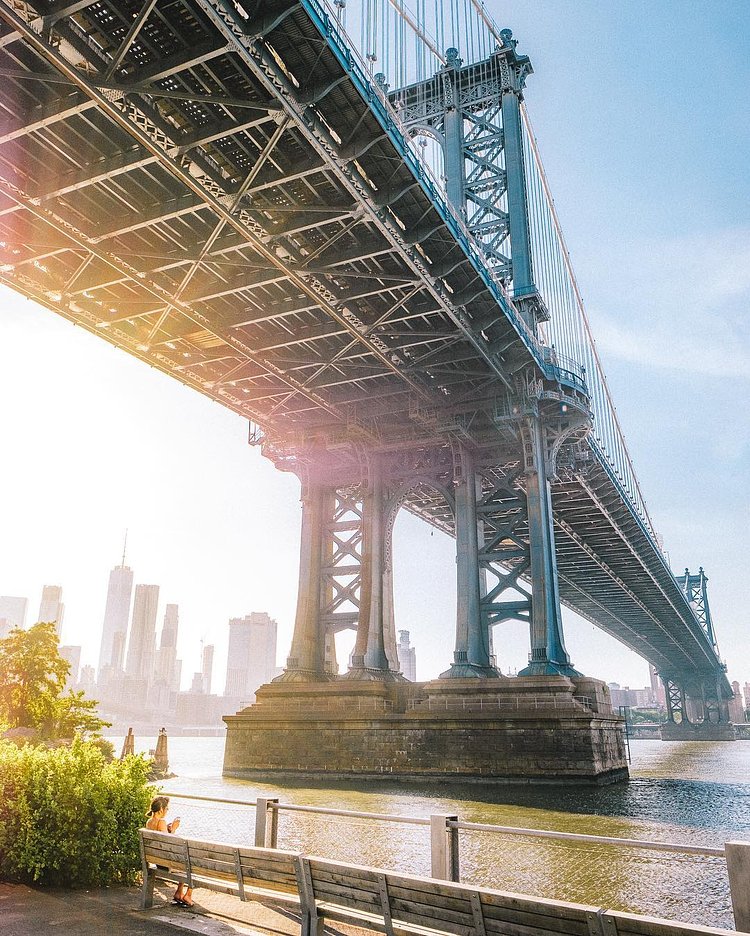 "Soaking up the sun in Dumbo"