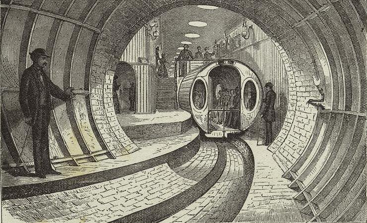#TodayinHistory: In 1870, the #BeachPneumaticSubway, a single car moved by compressed air, opened to the public. http://t.co/xXhCzUChZP