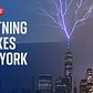 Lightning strikes New York City skyscraper