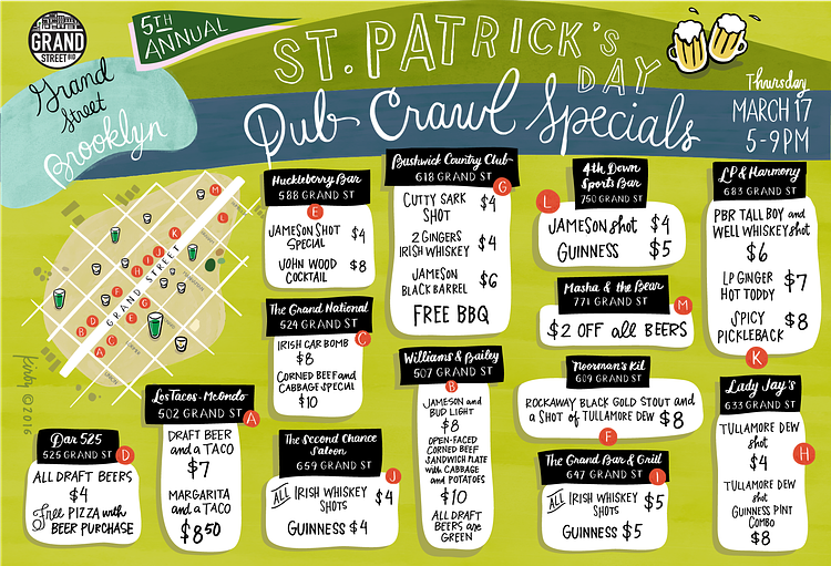5th annual St. Patrick’s Day Pub Crawl on Grand Street