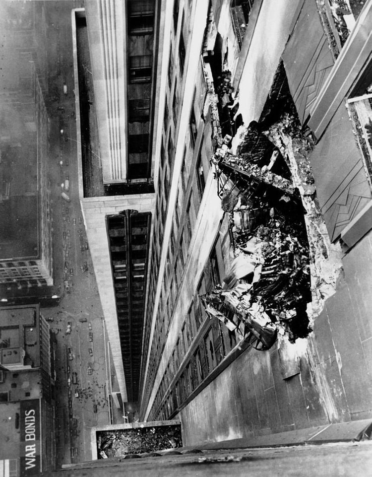New york Daily News covers the B-25 Empire State Building crash on July 28, 1945.