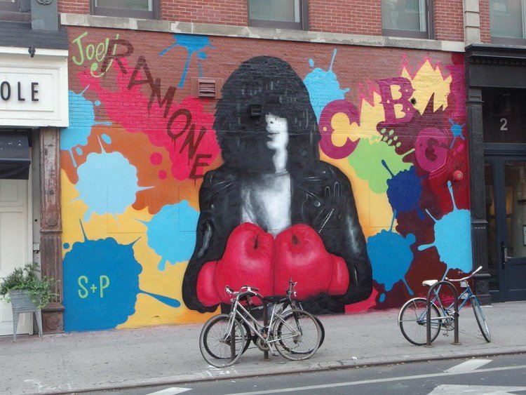 Ramones Tribute Mural Goes up on the Bowery, Across from Former CBGB