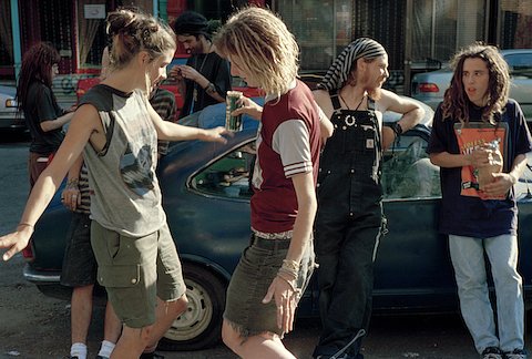 Meggin and Jill Dancing, Fifth Street Squat, 1996