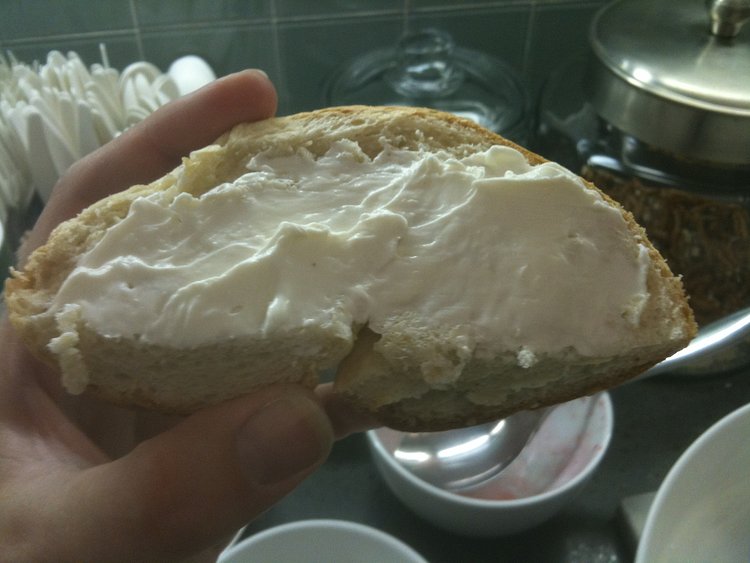 10/3/11 - Bagel with Cream Cheese at Estee Lauder