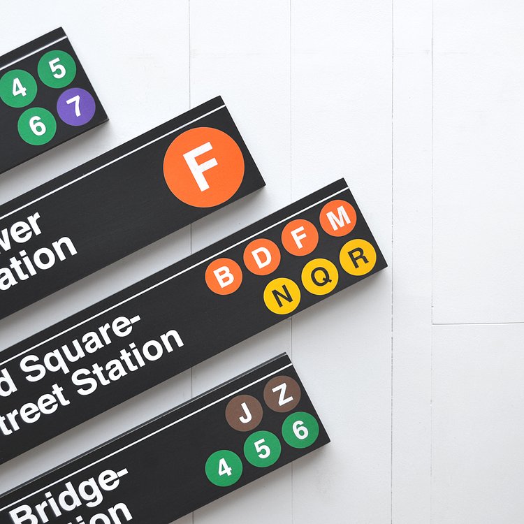 Sideway Signs - High-quality New York City subway signs officially licensed by the MTA.