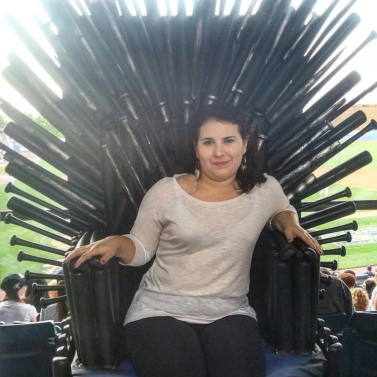 All hail queen 👑 Danielle of house DOnofrio, first of her name, protector of shoes 👠 and conqueror of wine 🍷#gameofthronesnight #sittingontheironthrone #statenislandyankees #direwolves #baller