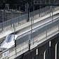 A magnetic levitation (maglev) train developed by Central Japan Railway Co.