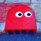 AFTER... #pacman #blinky #antagonist #tombob #manholecover #streetart #stencil #manhole #publicart #tombobnyc #manholecoverart #👀