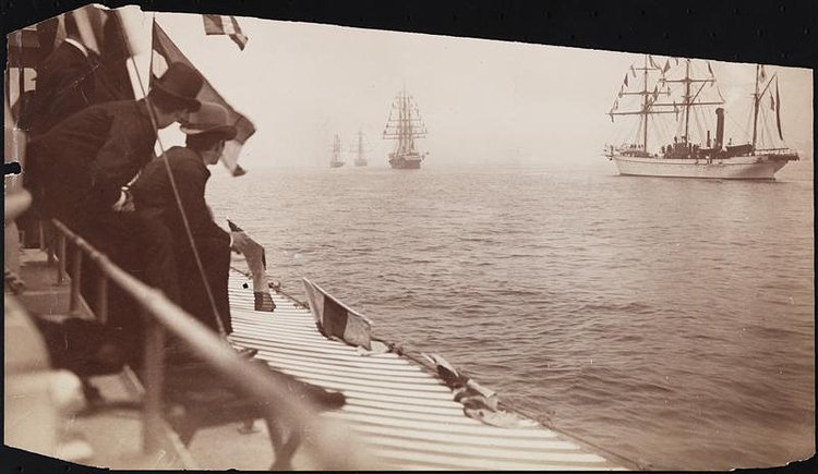 Arrival in New York Harbor of the Statue of Liberty, 1885.