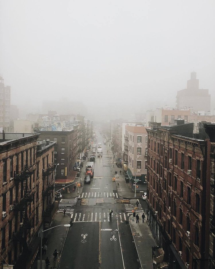 New York City in the fog this morning 🌫🌫