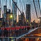 Manhattan Skyline from Brooklyn Bridge at Dusk