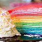 The gorgeous rainbow crepe cake available at Dek Sen.