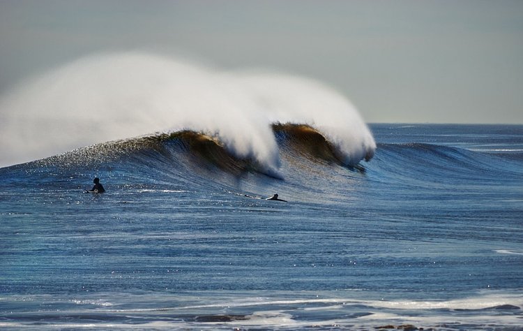 Tyler Breuer, a New York City surfer and owner of the Sundown Ski and Surf Shop in Long Island, wrote the foreword for Waters' book. "There is something primal about being a surfer in this part of the world. We tap into the hunter-gatherer state of mind," he wrote.