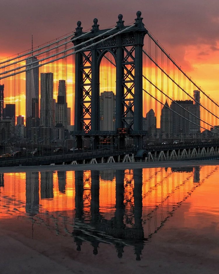 Sunset over Manhattan Bridge, DUMBO, Brooklyn