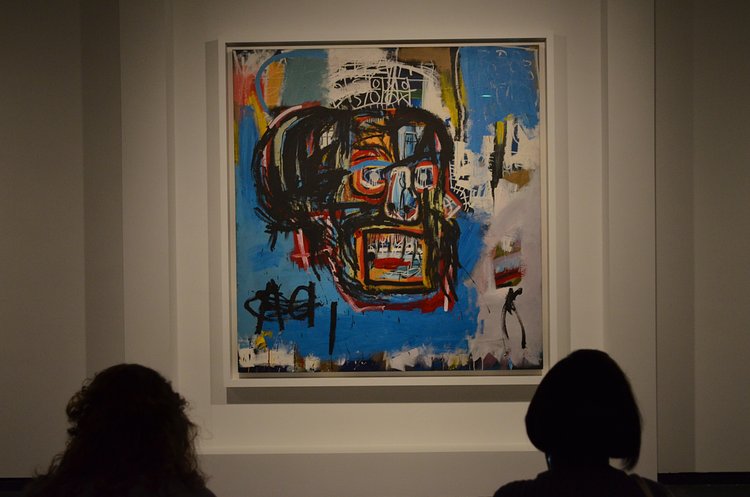 Untitled, 1982 by Jean-Michel Basquiat, American, 1960-1988, acrylic, spray paint and oilstick on canvas, 72 1/8 x 68 1/8 in., on view at the Brooklyn Museum