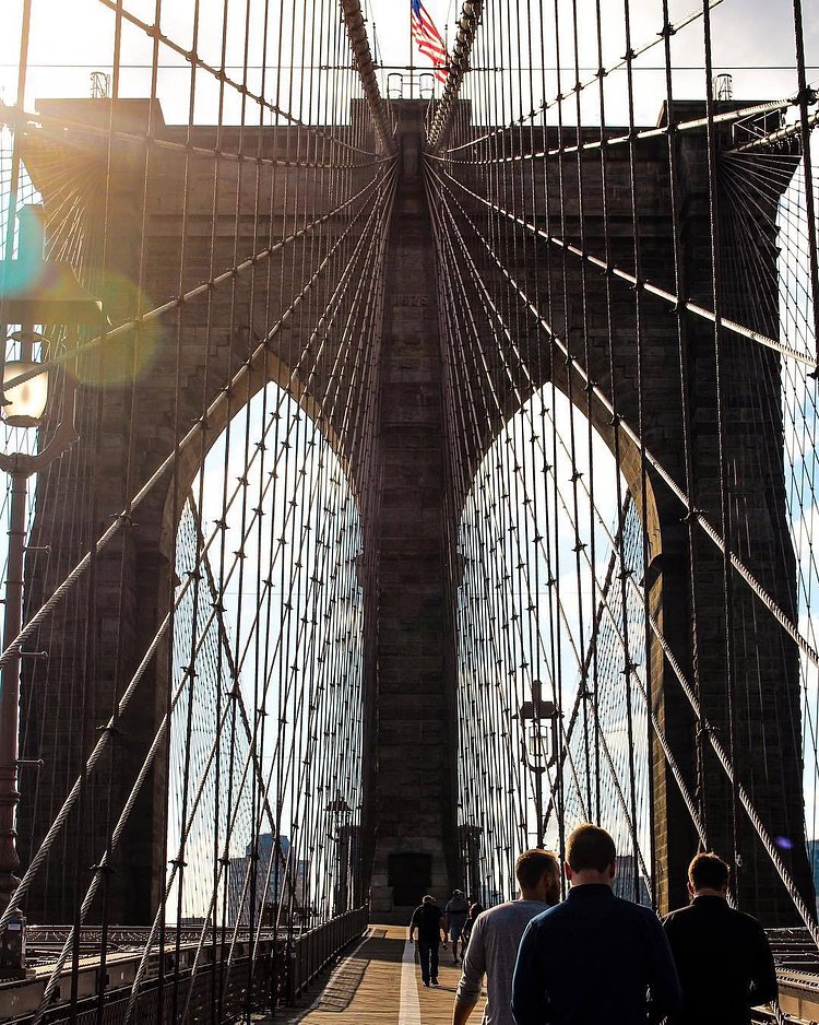 Sunrise on the Brooklyn Bridge