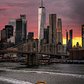 Sunset Over Brooklyn Bridge and Lower Manhattan