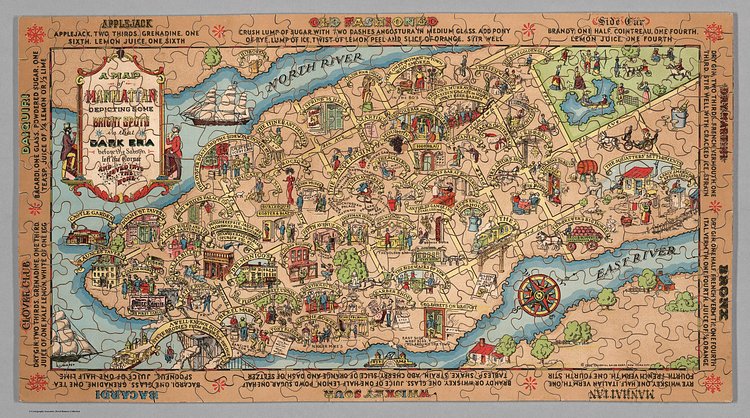Puzzle map of Manhattan from 1932