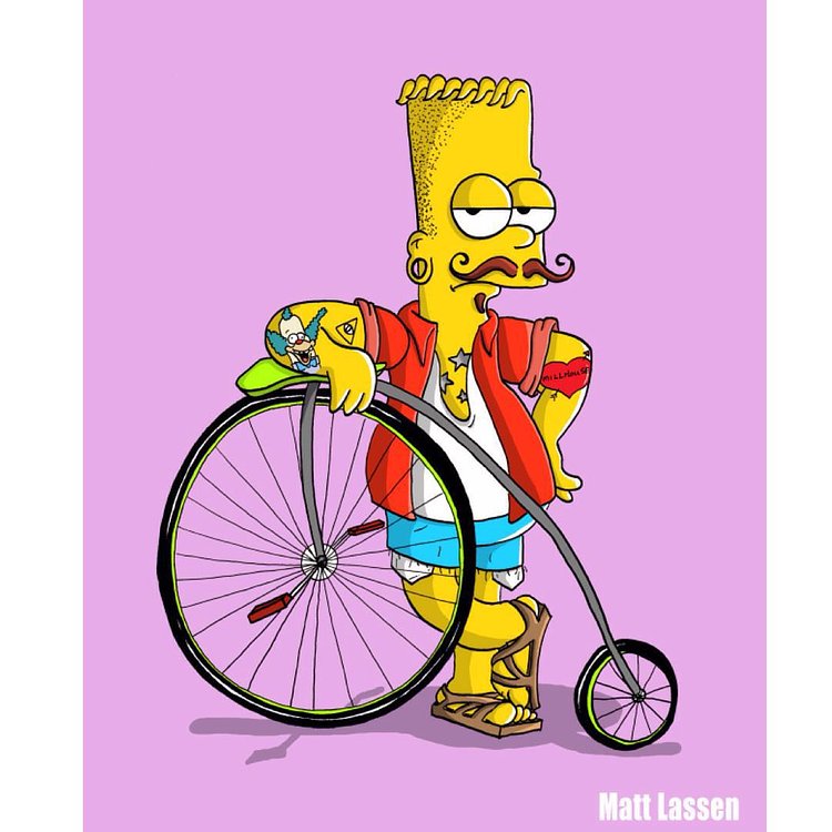 Hipster Bart Simpson #cartoon #comics #illustration #drawing #art #sketch #sketchbook #bartsimpson #thesimpsons #fox #hipster #hipsters #hipsterfashion #bicycle #bike #mustache #cutoffs #mandals #tattoos #krustytheclown #digitalart #hipstercartoon