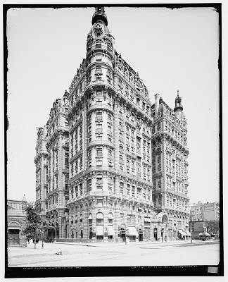 Ansonia Hotel: The Ansonia Hotel, which opened on Broadway between 73rd and 74th streets in 1904, has been described by the Landmarks Preservation Commission as a “symbol of an era of opulence and elegance.” Built to serve as an apartment hotel, the building had over 300 suites and over 1,200 rooms; pneumatic tubes delivered messages throughout the 550,000 square feet of space. At one point, the building was home to the world’s largest indoor pool. Today the Ansonia offers apartments for rent or sale.