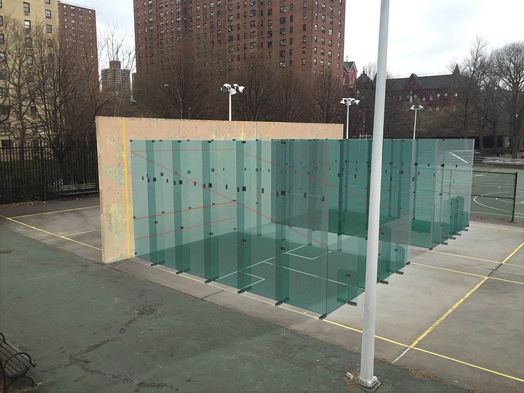 A rendering of the squash court at Hamilton Fish Recreation Center.