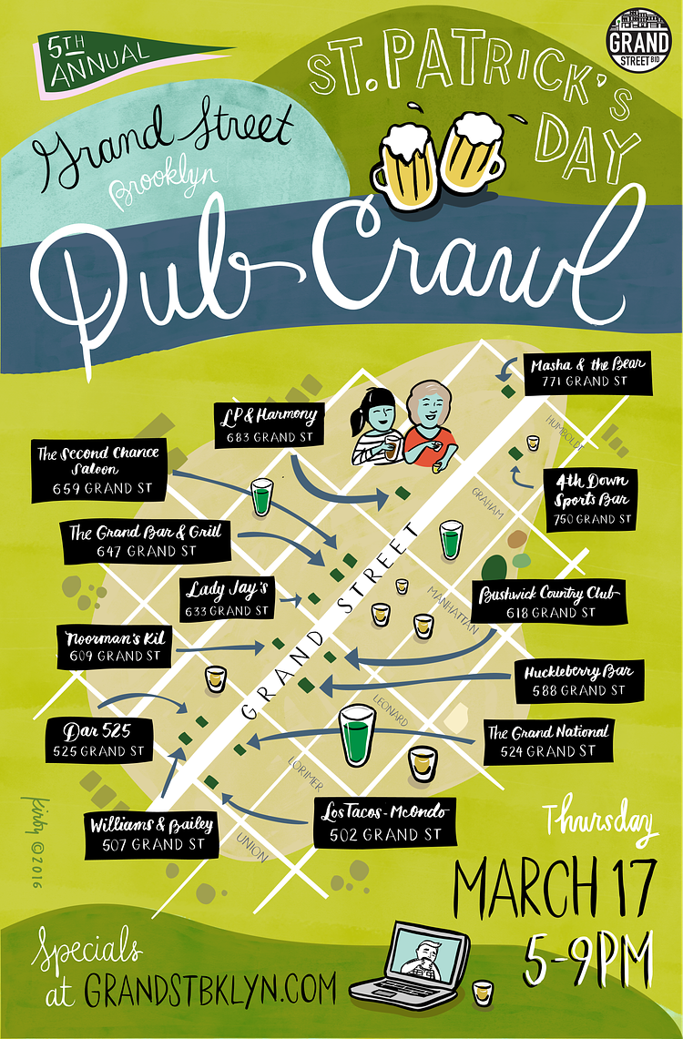 5th annual St. Patrick’s Day Pub Crawl on Grand Street