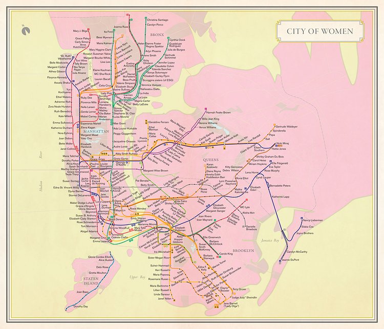 What if the New York City subway map paid homage to some of the city’s great women?