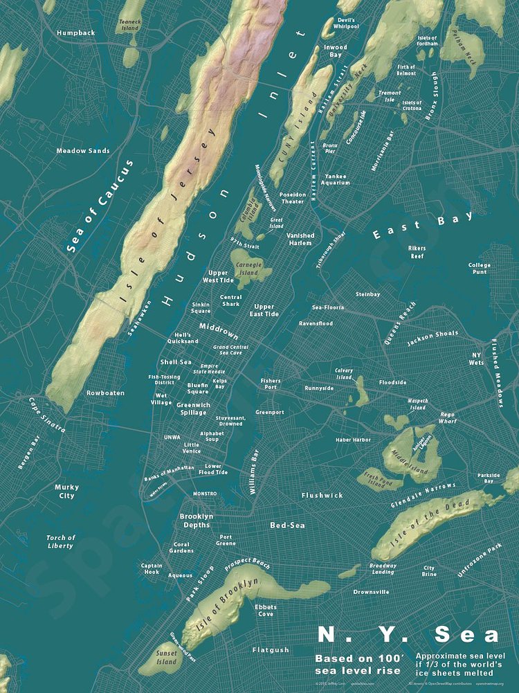 New York City Based on a 100' Sea Water Rise