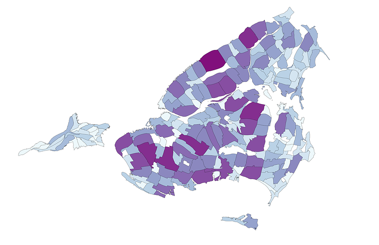 Cartogram of New York City Population Density
