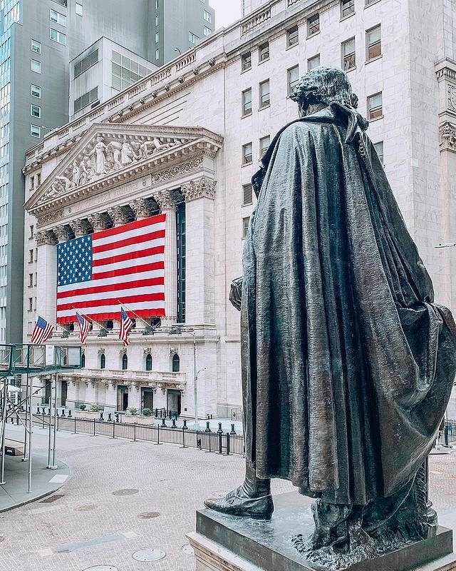 Federal Hall, New York Stock Exchange, and Wall Street, Financial District, Manhattan