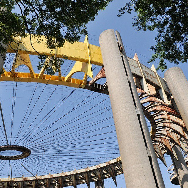 The New York State Pavilion in Flushing Meadows Corona Park is getting quite a makeover. (Photo by @daniel.avila) #flushingmeadowscoronapark #queens #worldsfair #tentoftomorrow #newyorkstatepavilion