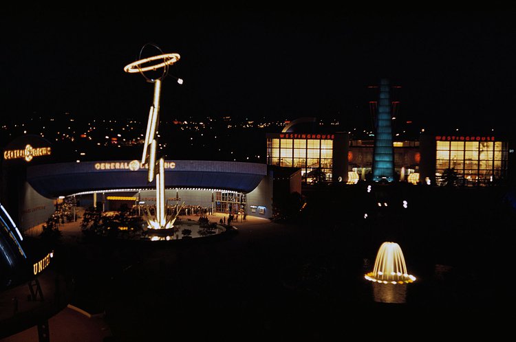 The General Electric and Westinghouse Pavilions.