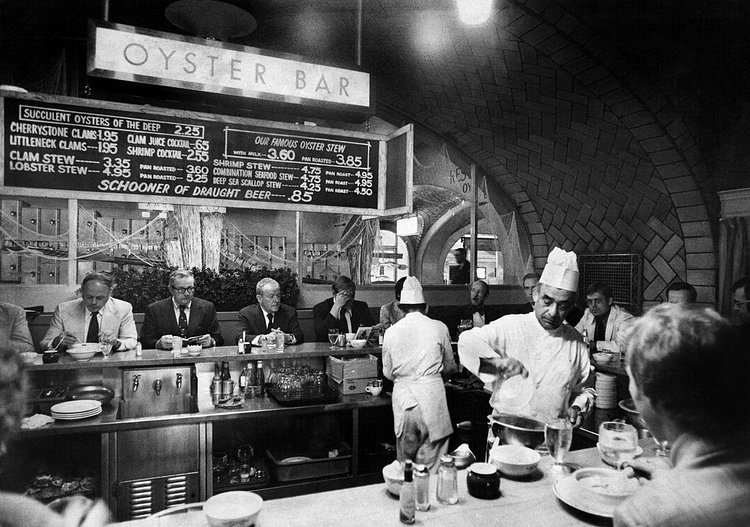 July 31, 1974: When the Oyster Bar and Restaurant at Grand Central Terminal closed with little warning, diners and employees alike were dismayed. “When I want oysters on the half-shell and nothing more, where do I go?” asked one customer. However, it was expected to reopen soon (and did, with new management), and was reviewed favorably in The Times later that year (though the mussels, at $2.25, were deemed overpriced).“