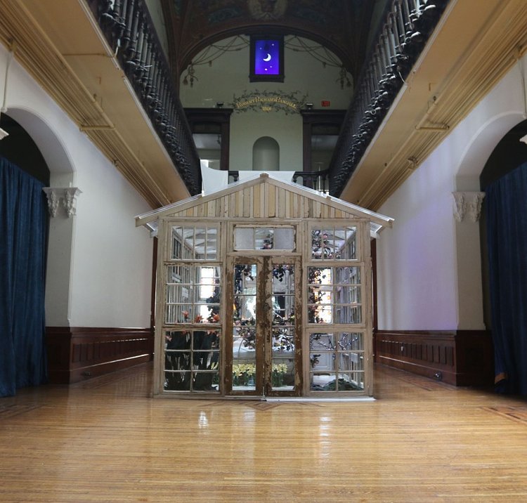 Carlton Scott Sturgill's "Garden of Delights" greets visitors to "Eutopia," a collection of installations by artists in the Vanderbuilt Republic agency.