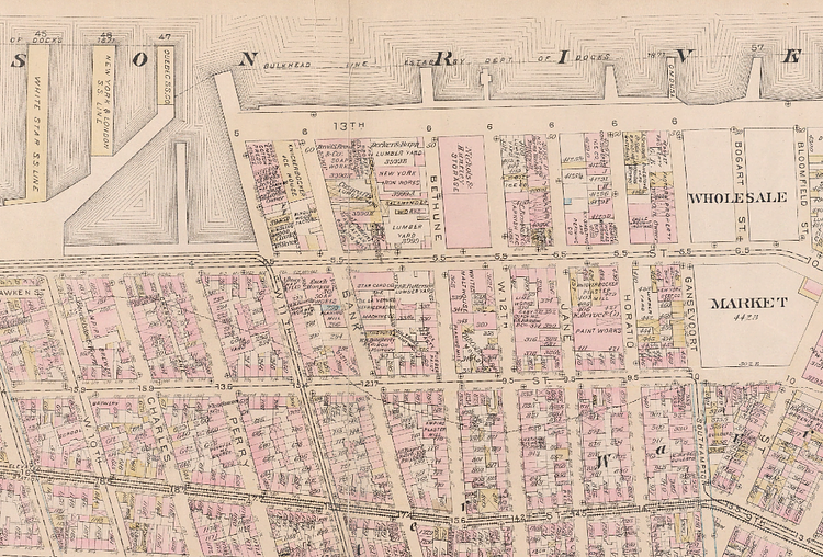 Detail of an 1885 map showing 13th Avenue