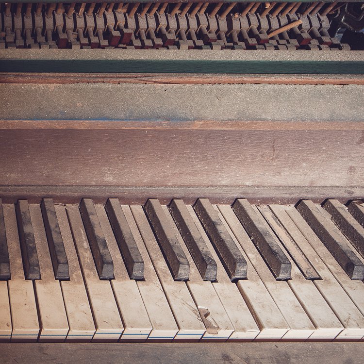 The upright piano, an abandoned hospital staple.
