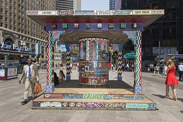 FAILE: Wishing on You | FAILE: Wishing on You
August 17, 2015 - September 1, 2015

Brooklyn-based artist collaboration FAILE bring FAILE: Wishing on You, an installation reimagining Asian prayer wheels in the context of Times Square’s kaleidoscopic history, to the Broadway plaza between 42nd and 43rd Streets.  Artists Patrick McNeil and Patrick Miller are using this piece, their largest to date, to re-imagine Times Square - a sacred American landscape known both for bright lights and the gathering of many communities.  In collaboration with Brooklyn Museum.  

Photo courtesy of Ka-Man Tse for @TSqArts.