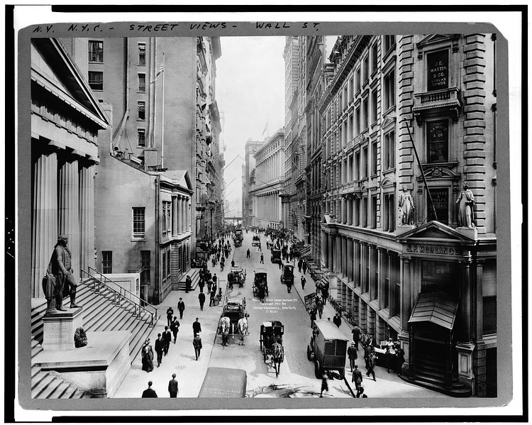 Wall St. East from Nassau St.
